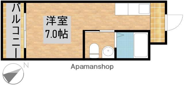 コンフォール根上り松(ワンルーム/1階)の間取り写真