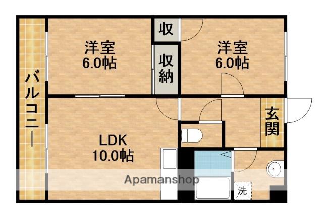 ヴィーブル宮の森 南棟(2LDK/3階)の間取り写真