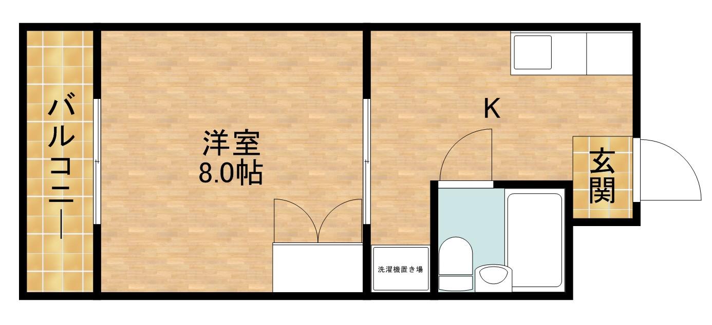 パンダハウス(1DK/1階)の間取り写真