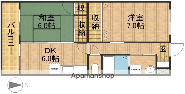 エストメンツ中泉(2DK/2階)の間取り写真