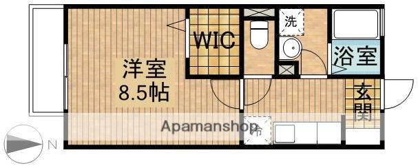 モナリエコート B(1K/1階)の間取り写真