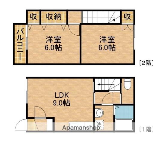 ヴィクトワールＤ(2DK)の間取り写真