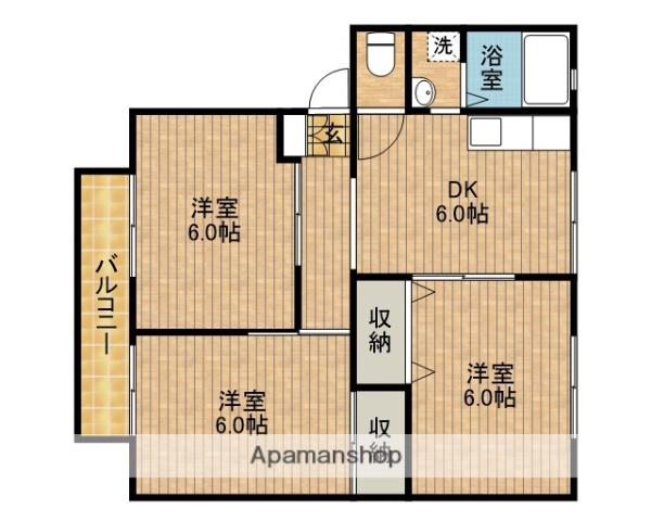 サンエール天白 B(3DK/2階)の間取り写真