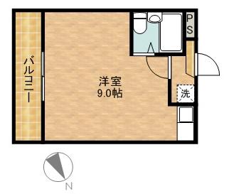 グレイス第1マンション(ワンルーム/3階)の間取り写真