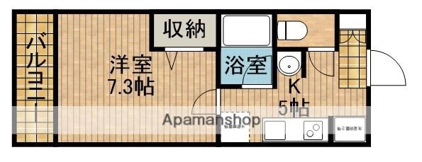 ドミール江西(1K/1階)の間取り写真