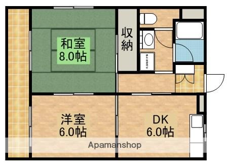 マンションみずほⅢ(2DK/2階)の間取り写真