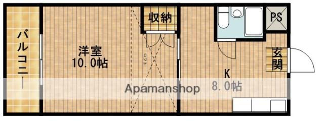 コナビック西塚1(1DK/2階)の間取り写真