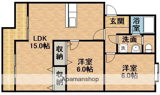 マンションストークⅤ(2LDK/1階)の間取り写真