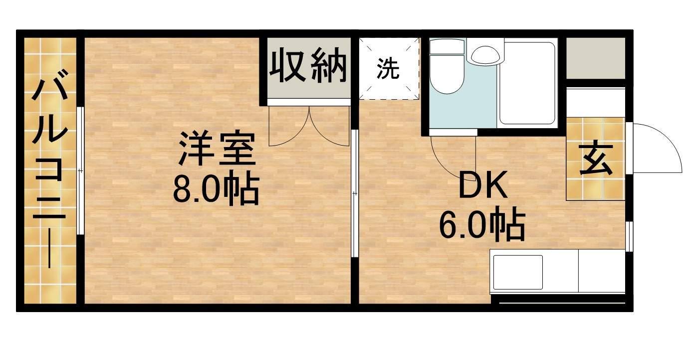 サームス(1DK/5階)の間取り写真