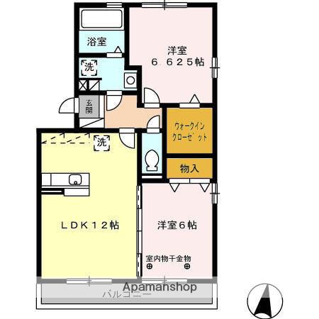 フェリーチェ A(2LDK/3階)の間取り写真