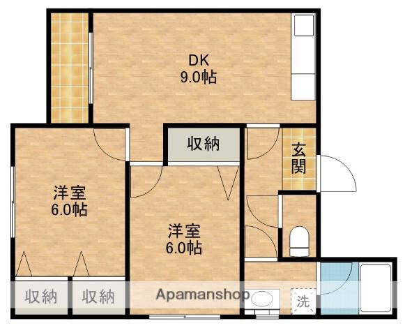 久嶋ハイム(2DK/3階)の間取り写真