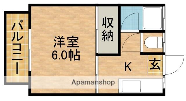 カクサン第一コーポ(1K/1階)の間取り写真