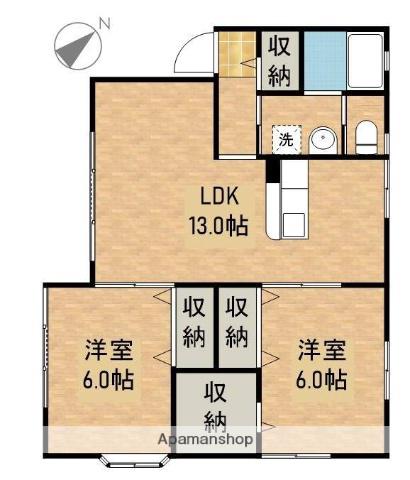 ブッシュクローバー佐鳴台(2LDK/2階)の間取り写真