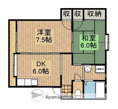 ハイツサンジノ(2DK/2階)の間取り写真