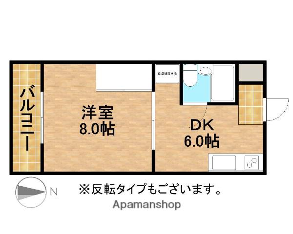 グッドフェローズ(1DK/2階)の間取り写真