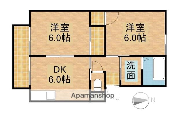 コーポサンライズA(2DK/1階)の間取り写真