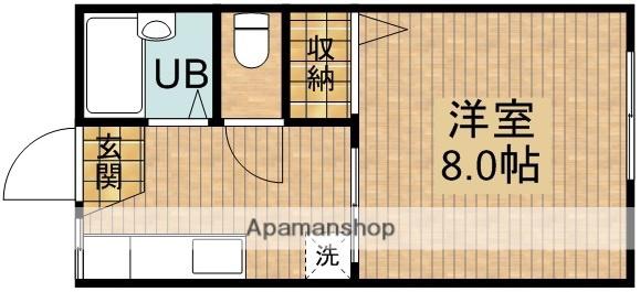 ハイツモンブランA(1K/2階)の間取り写真