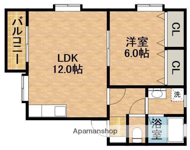 フローラル(1LDK/1階)の間取り写真