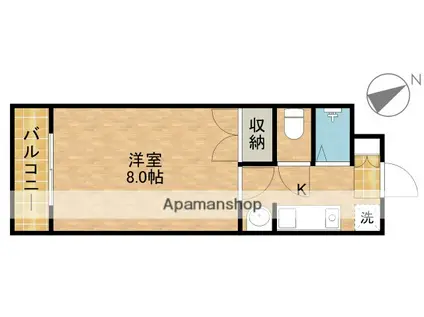 ライフ第3マンション細江(1K/4階)の間取り写真