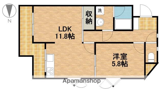 ミラクル西塚(1LDK/4階)の間取り写真