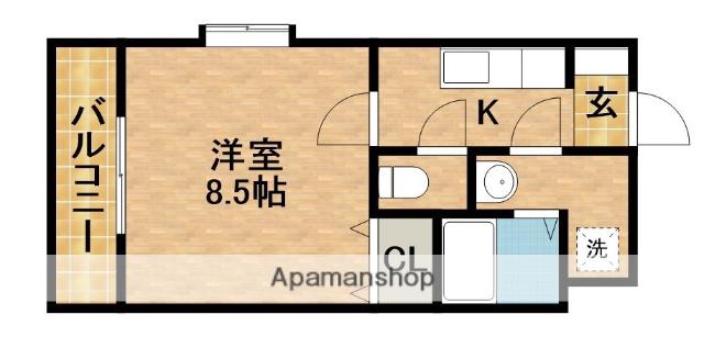グレイス・ラン Ⅰ(1K/2階)の間取り写真