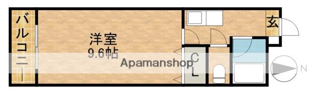 ゴールドサークル小松Ⅰ(1K/4階)の間取り写真