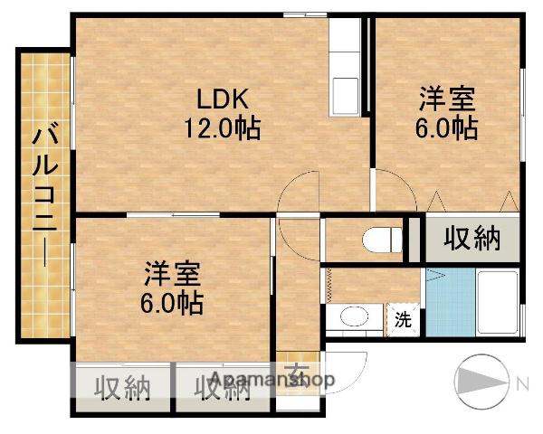エストハウスC(2LDK/2階)の間取り写真