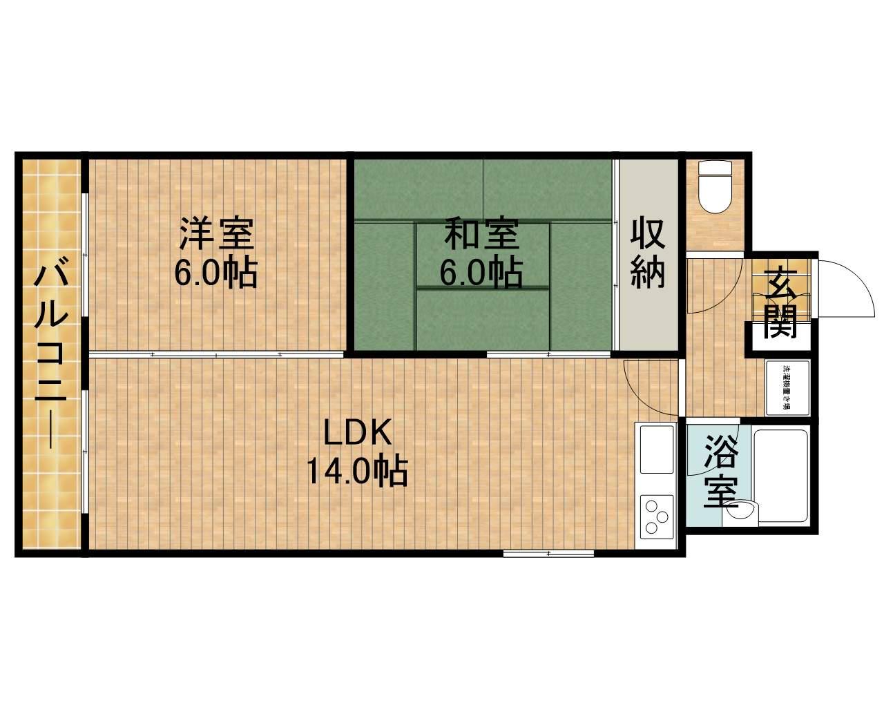 アソルティ伝馬町(2LDK/7階)の間取り写真