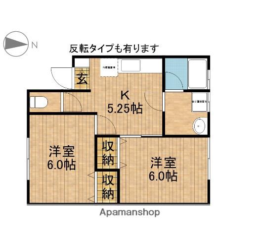 紫陽花Ⅱ(2K/1階)の間取り写真