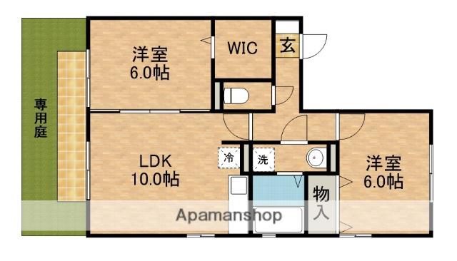 ブランシェA(2LDK/1階)の間取り写真