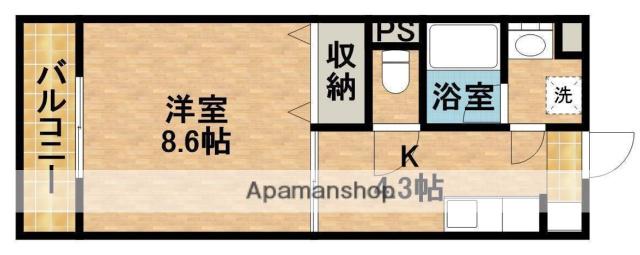 メゾンカネブン(1K/2階)の間取り写真
