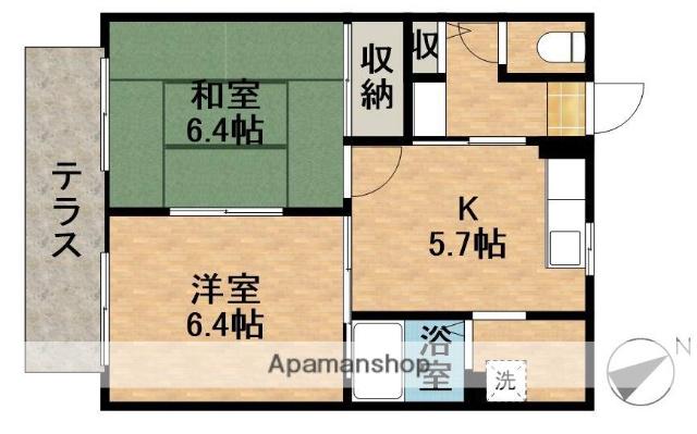 ひまわり C(2K/1階)の間取り写真