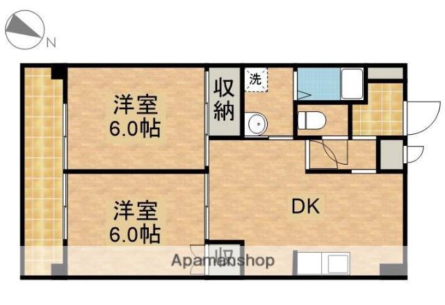 メゾンワシヅ(2DK/3階)の間取り写真