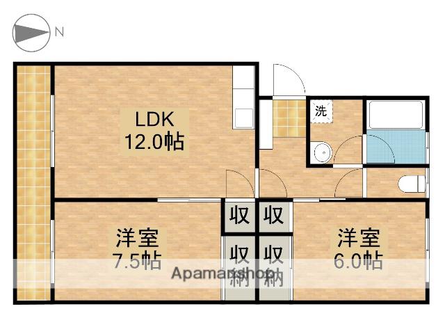 メゾンベルウェル(2LDK/2階)の間取り写真