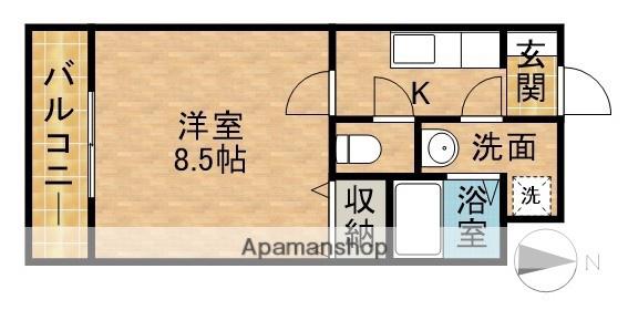 オーナメント(1K/2階)の間取り写真