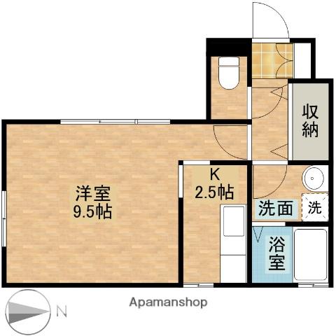 ローズコートJ(1K/1階)の間取り写真