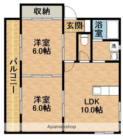 グランディアA(2LDK/2階)の間取り写真