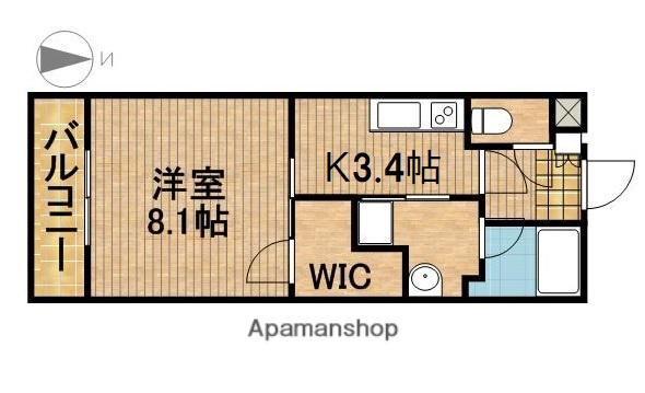 LA・MER Ⅰ(1K/3階)の間取り写真