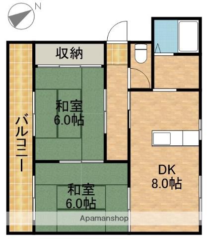 メゾン・プレミール(2DK/2階)の間取り写真