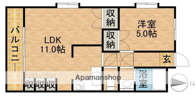 アルコ Ⅴ(1LDK/4階)の間取り写真