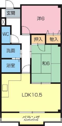 シャルム大蒲(2LDK/2階)の間取り写真