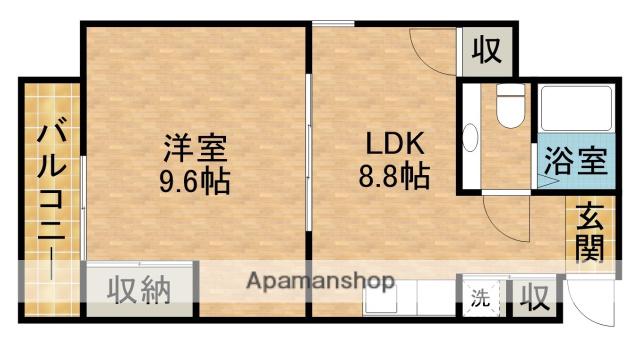 中央煉瓦館(1LDK/6階)の間取り写真