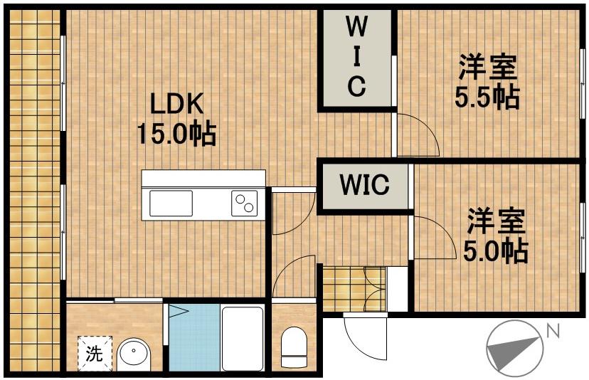 寺島レジデンス(2LDK/3階)の間取り写真