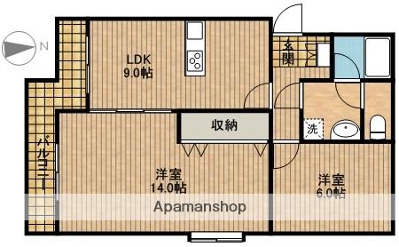 ローザンヌ・Ⅱ(2DK/1階)の間取り写真