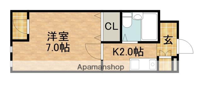 レインボープラザ(1K/4階)の間取り写真