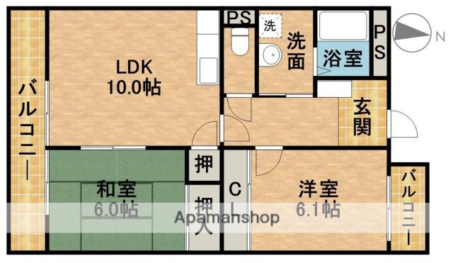 グローリー(2LDK/2階)の間取り写真