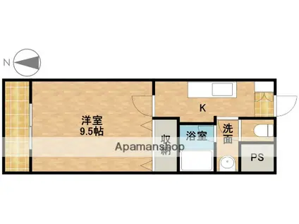アルシェ浜松(1K/3階)の間取り写真