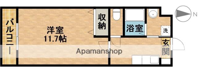 磐田ヒルズⅢ(1K/1階)の間取り写真