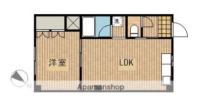 GREEN HILL(1DK/3階)の間取り写真