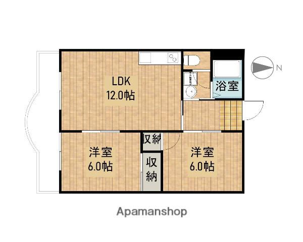 グランドコーポラス(2LDK/2階)の間取り写真